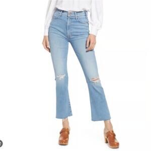 MOTHER The Hustler Ankle Fray Jeans Sz 27 NWT Thrilling Shots Cropped Distressed